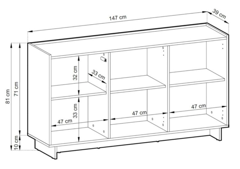 Komoda SUNA 147x81 cm Dąb Karmel