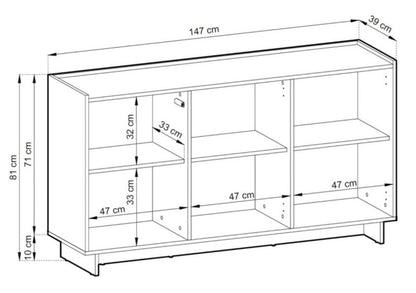 Komoda SUNA 147x81 cm Dąb Karmel