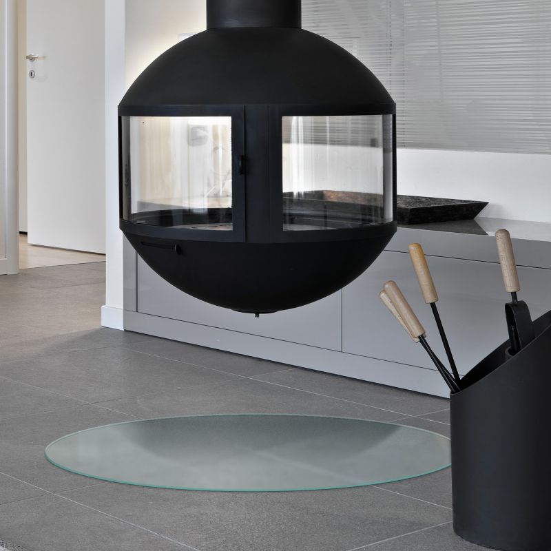 Gulvplade Rund Ø100 cm Frostet Glas | 4071212900262