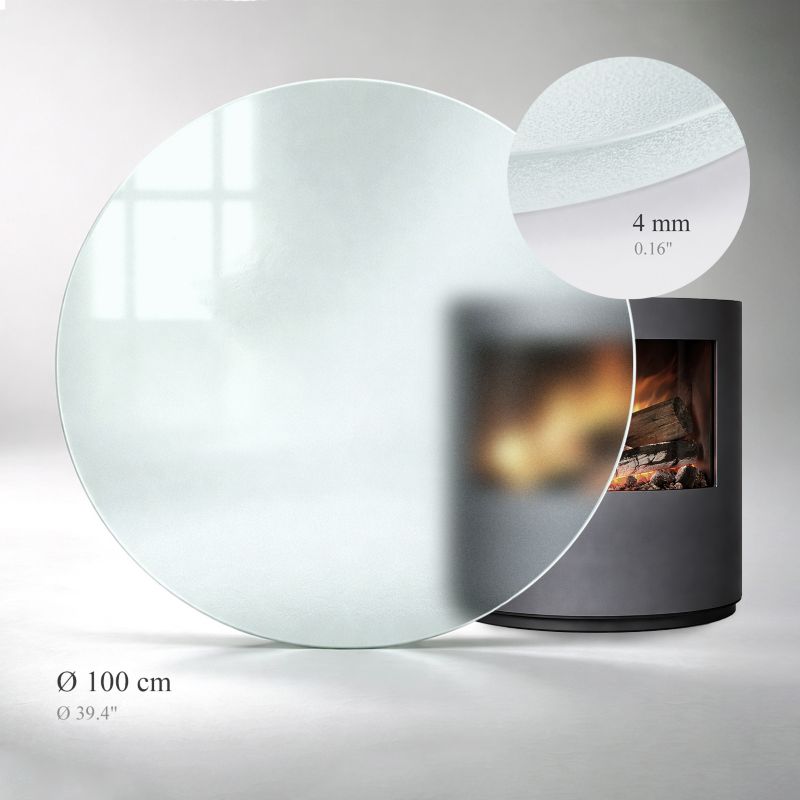 Gulvplade Rund Ø100 cm Frostet Glas | 4071212900262