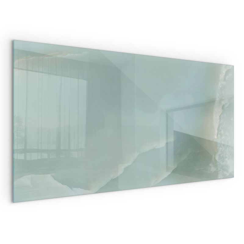 Gulvplade til Brændeovn Hærdet Glas 100x50 cm Marmormønster