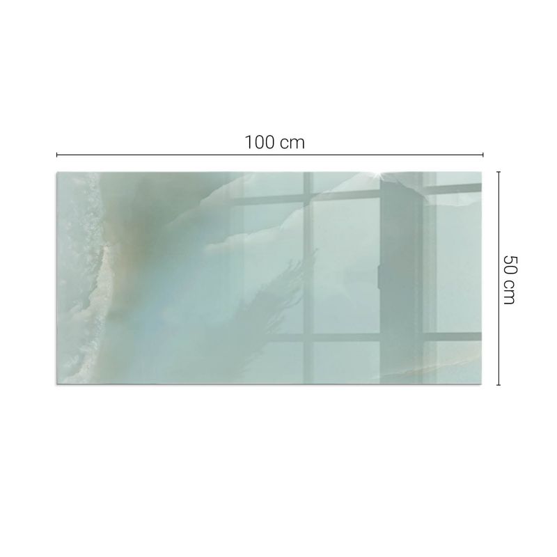 Gulvplade til Brændeovn Hærdet Glas 100x50 cm Marmormønster