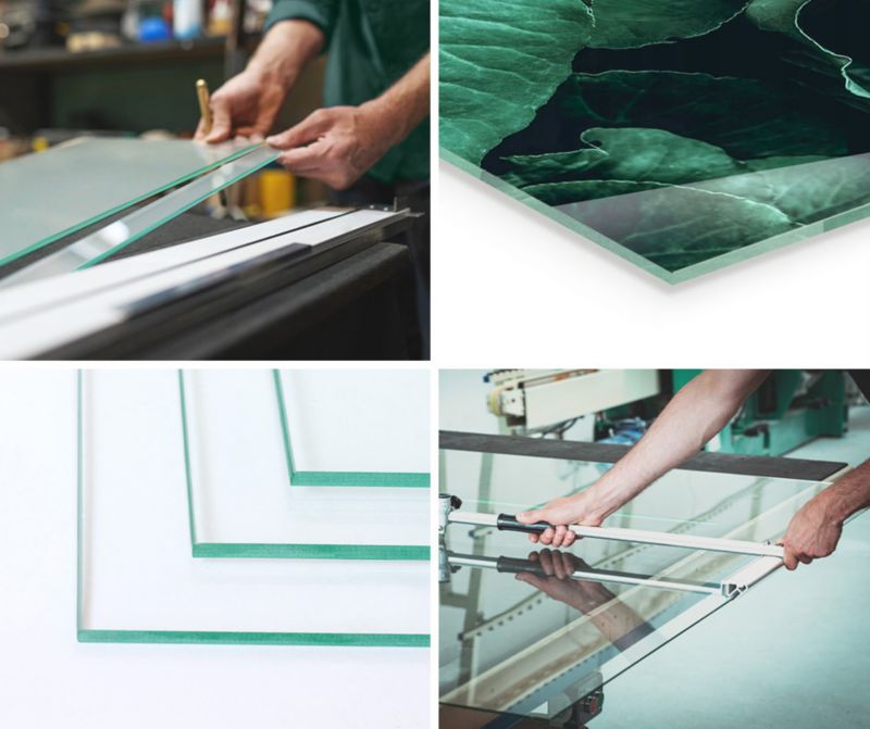 Gulvplade Hærdet Glas 100x50 cm Havblå