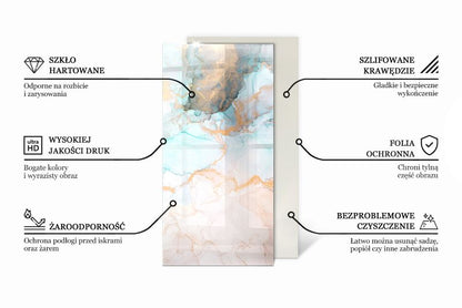 Pejsedækgas Hærdet Glas 120x60 cm Petrolblå