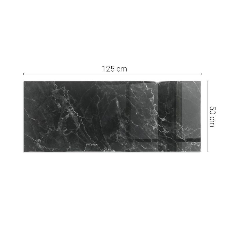 Gulvplade til Brændeovn Hærdet Glas 125x50 cm Marmorlook