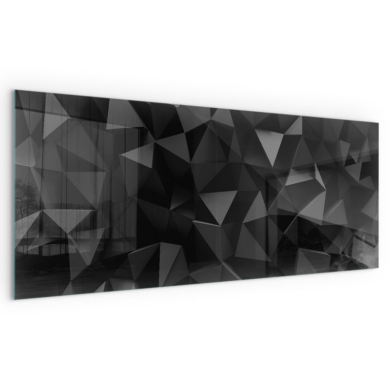 Gulvplade Hærdet Glas 125x50 cm Sort Geometrisk | 4070095996539