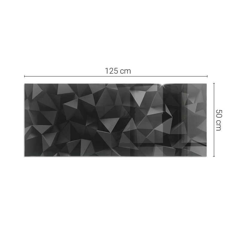 Gulvplade Hærdet Glas 125x50 cm Sort Geometrisk | 4070095996539