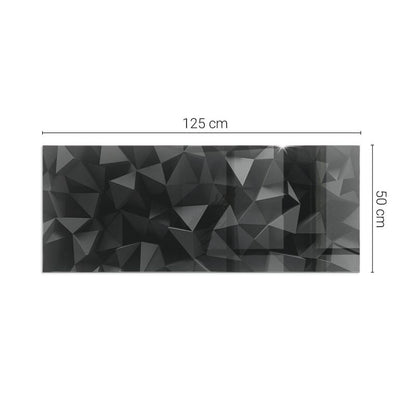Gulvplade Hærdet Glas 125x50 cm Sort Geometrisk | 4070095996539