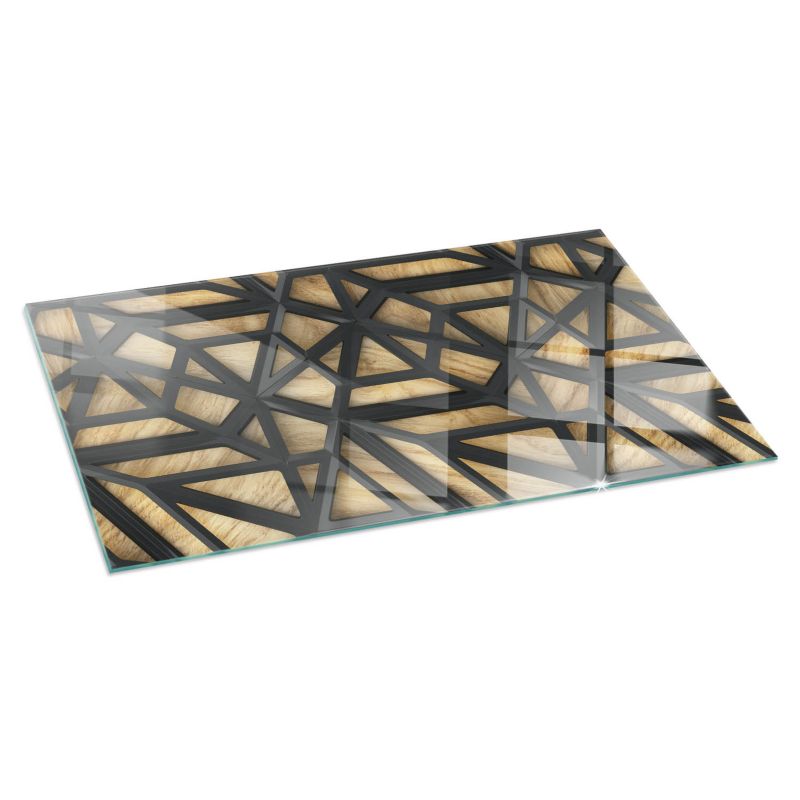 Gulvplade Glas 120x60 cm Geometri Træ