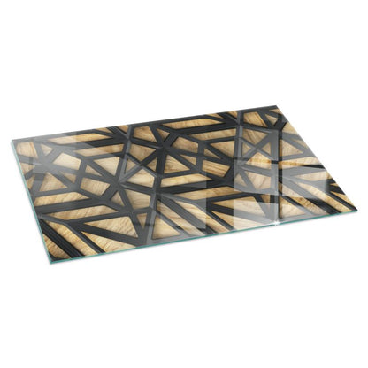 Gulvplade Glas 120x60 cm Geometri Træ