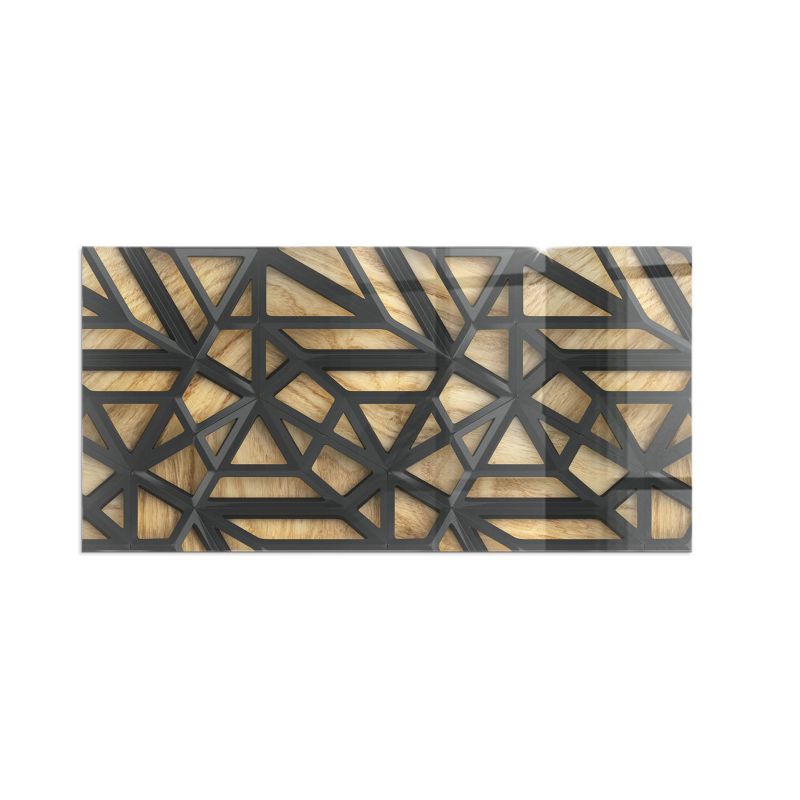 Gulvplade Glas 120x60 cm Geometri Træ