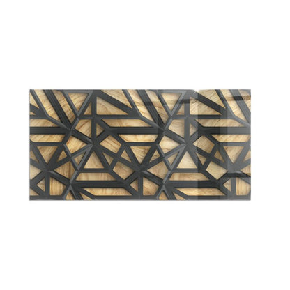 Gulvplade Glas 120x60 cm Geometri Træ
