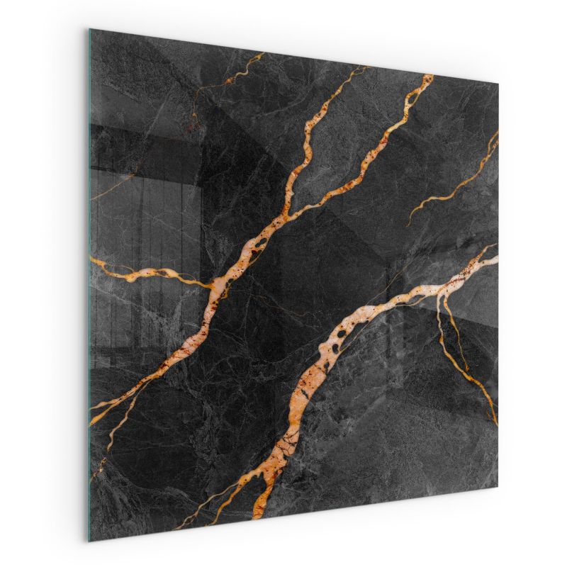 Gulvplade til Brændeovn Hærdet Glas 50x50 cm Marmorlook