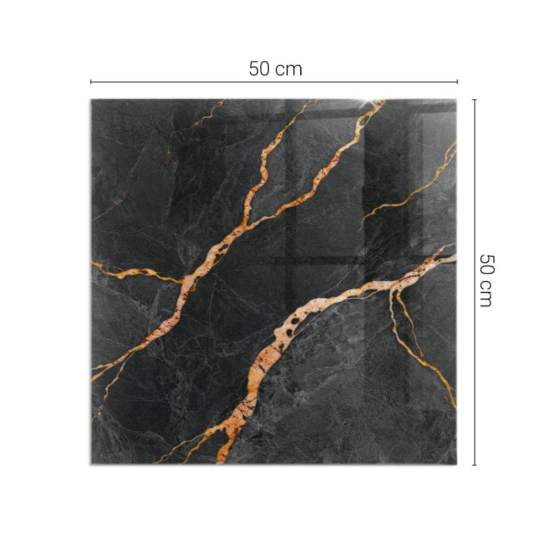 Gulvplade til Brændeovn Hærdet Glas 50x50 cm Marmorlook