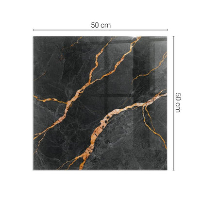 Gulvplade til Brændeovn Hærdet Glas 50x50 cm Marmorlook