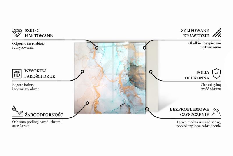 Pejsedækplade i Glas Kvadratisk 50x50 cm Træstruktur