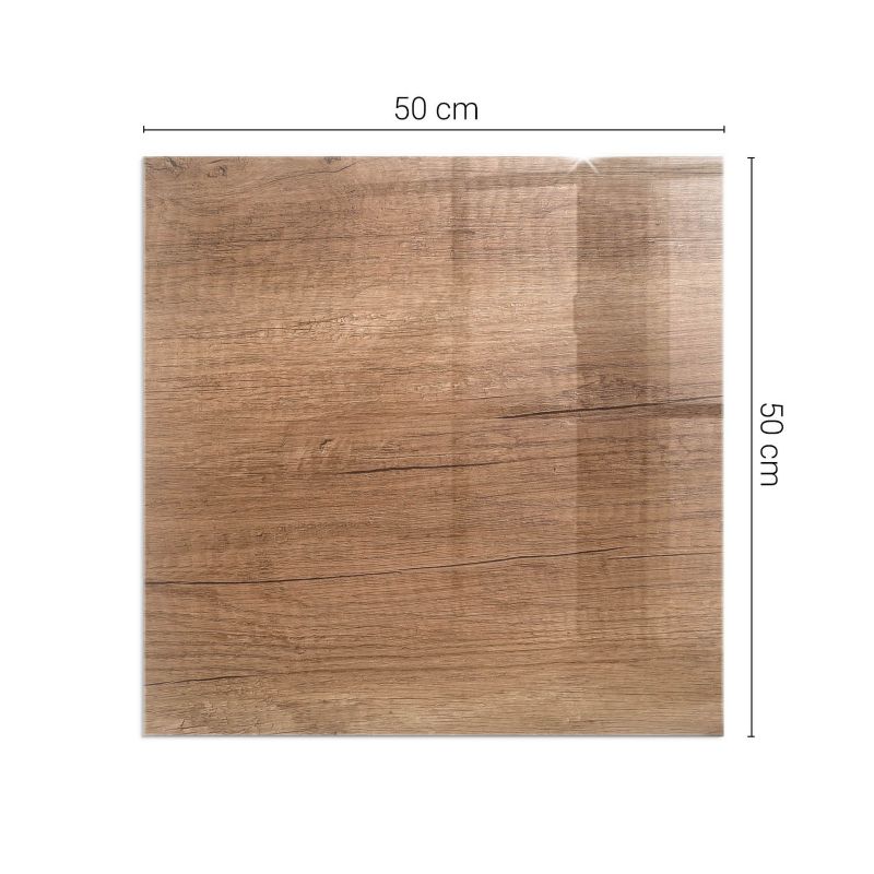 Pejsedækplade i Glas Kvadratisk 50x50 cm Træstruktur
