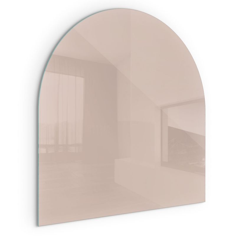 Glasgulvplade Halvoval 100x100 cm Varm Lysebrun