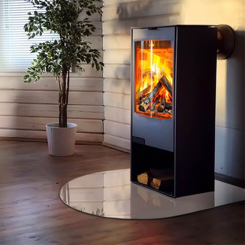 Glasgulvplade Halvoval 100x100 cm Varm Lysebrun