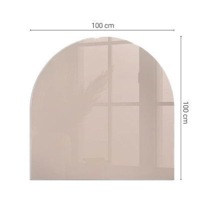 Glasgulvplade Halvoval 100x100 cm Varm Lysebrun