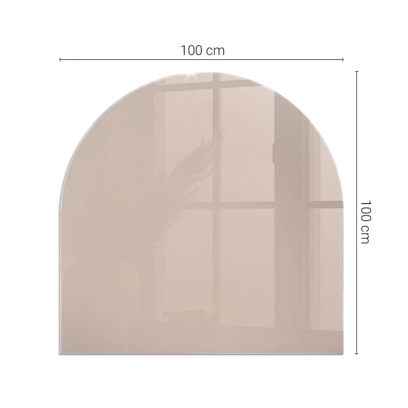 Glasgulvplade Halvoval 100x100 cm Varm Lysebrun