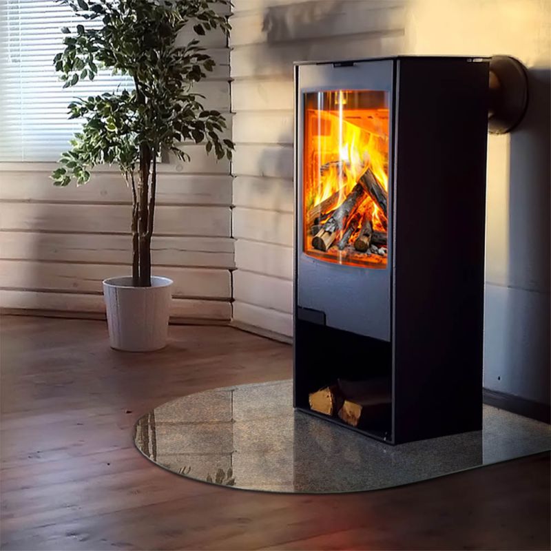 Pejseplade Glas Halvoval 100x100 cm Brun | 4070095801222