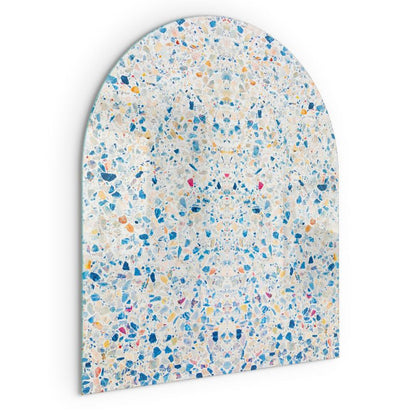 Gulvplade til Brændeovn Halvoval 80x70 cm Hvid 4070095813140