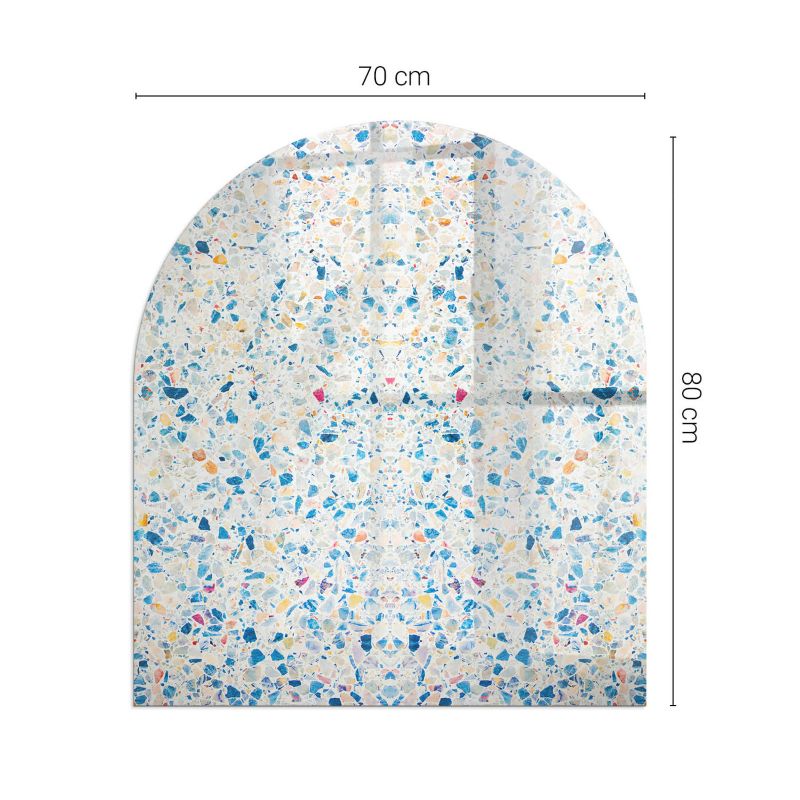 Gulvplade til Brændeovn Halvoval 80x70 cm Hvid 4070095813140