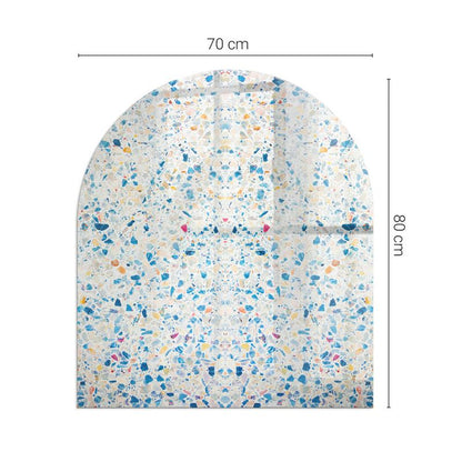 Gulvplade til Brændeovn Halvoval 80x70 cm Hvid 4070095813140