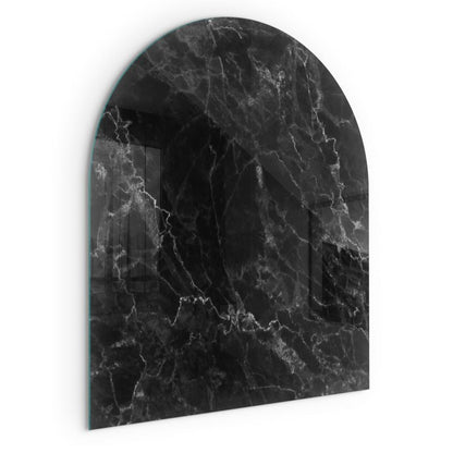 Gulvplade Glas Halvoval 80x70 cm Marmorlook