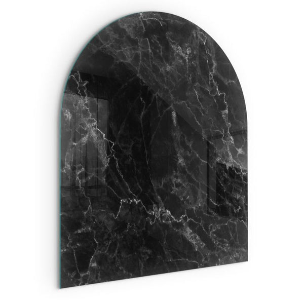 Gulvplade Glas Halvoval 80x70 cm Marmorlook
