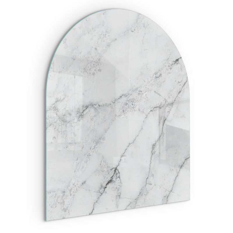 Glasplade til Brændeovn Halvoval 80x70 cm Marmor Hvid | 4070095813027