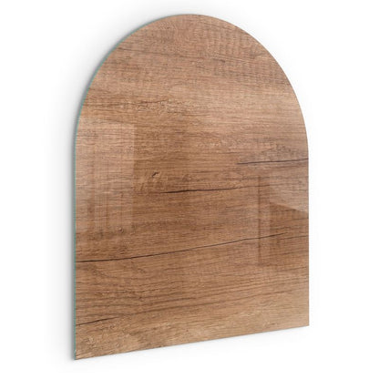 Glasgulvplade Halvoval 80x70 cm Træstruktur
