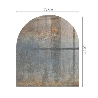 Glasgulvplade Halvoval 80x70 cm Brun