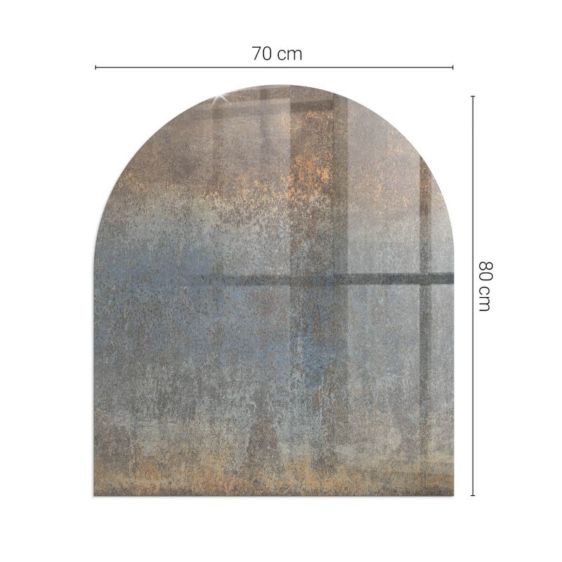 Glasgulvplade Halvoval 80x70 cm Brun