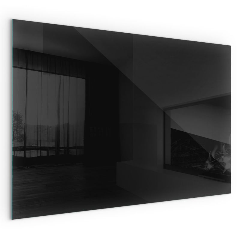 Pejsedækplade Glas 120x80 cm Mørk Grafit