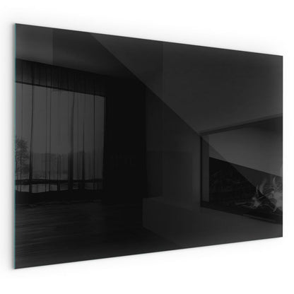 Pejsedækplade Glas 120x80 cm Mørk Grafit