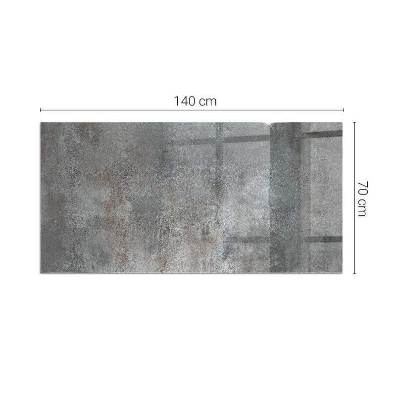 Glasgulvplade til Pejs Rektangulær 140x70 cm Rå Materiale Tekstur