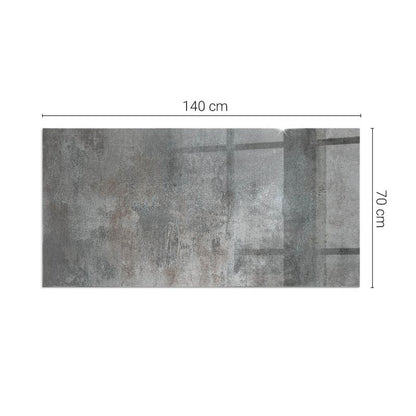 Glasgulvplade til Pejs Rektangulær 140x70 cm Rå Materiale Tekstur
