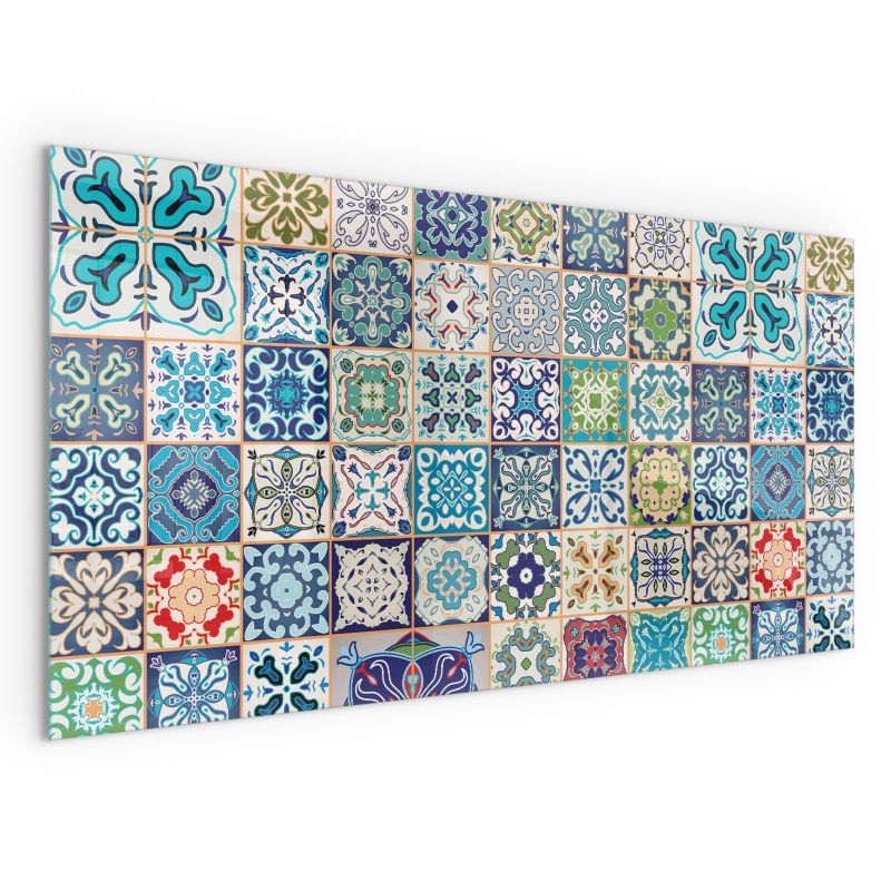 Gulvplade til Brændeovn Hærdet Glas 140x70 cm Mosaik