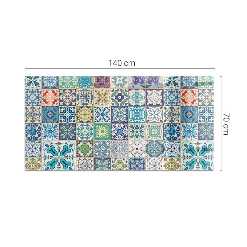 Gulvplade til Brændeovn Hærdet Glas 140x70 cm Mosaik