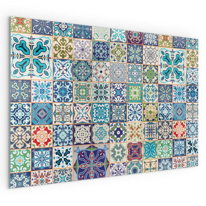Glasplade til Brændeovn Rektangulær 60x40 cm Mosaikmønster Blå | 4070095805121