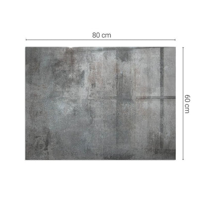 Pejseplade Glas Rektangulær 80x60 cm Grå