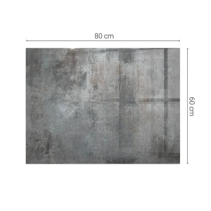 Pejseplade Glas Rektangulær 80x60 cm Grå