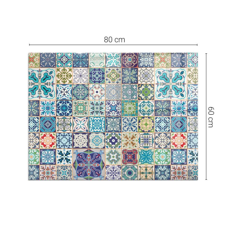 Pejseplade Glas 80x60 cm Mosaikmønster Rektangulær