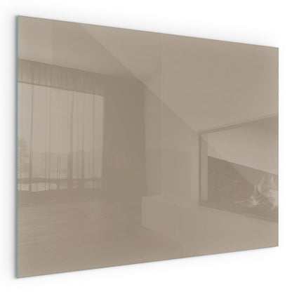 Glasgulvplade til Pejs Rektangulær 80x60 cm Brun