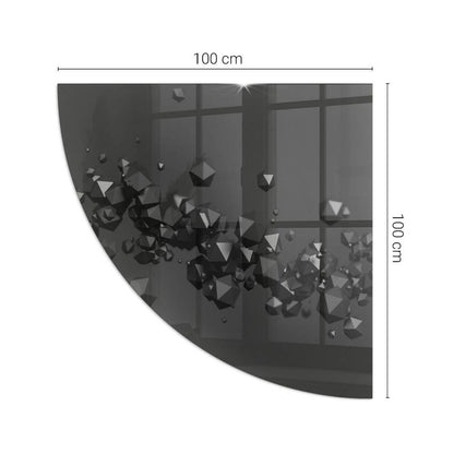 Gulvplade til Brændeovn Kvart Cirkel 100x100 cm Hærdet Glas
