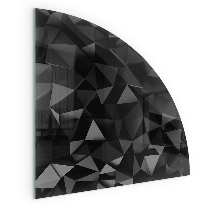 Glasplade til Brændeovn Kvart Cirkel 100x100 cm Sort | 4070095829066