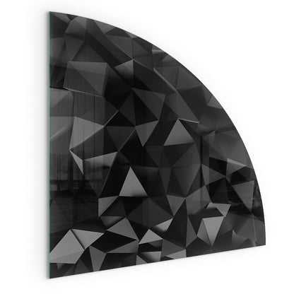 Glasplade til Brændeovn Kvart Cirkel 100x100 cm Sort | 4070095829066
