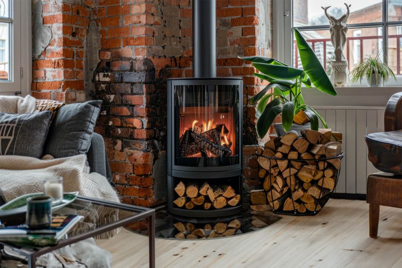 Glasplade til Brændeovn Kvart Cirkel 100x100 cm Sort | 4070095829066